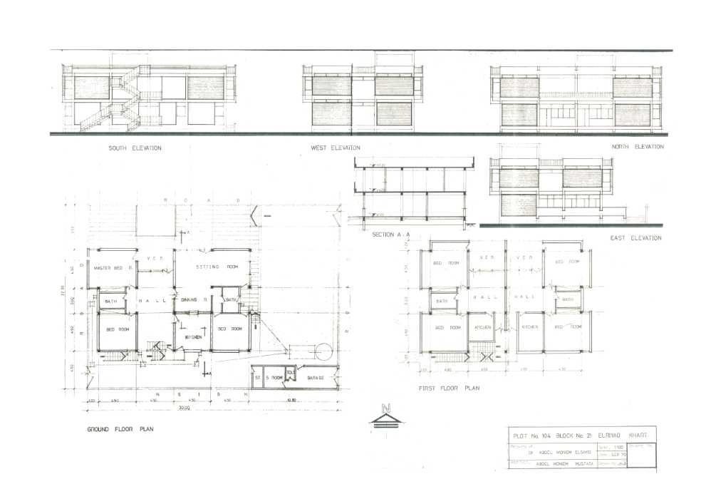 Architectural elevation blueprint background